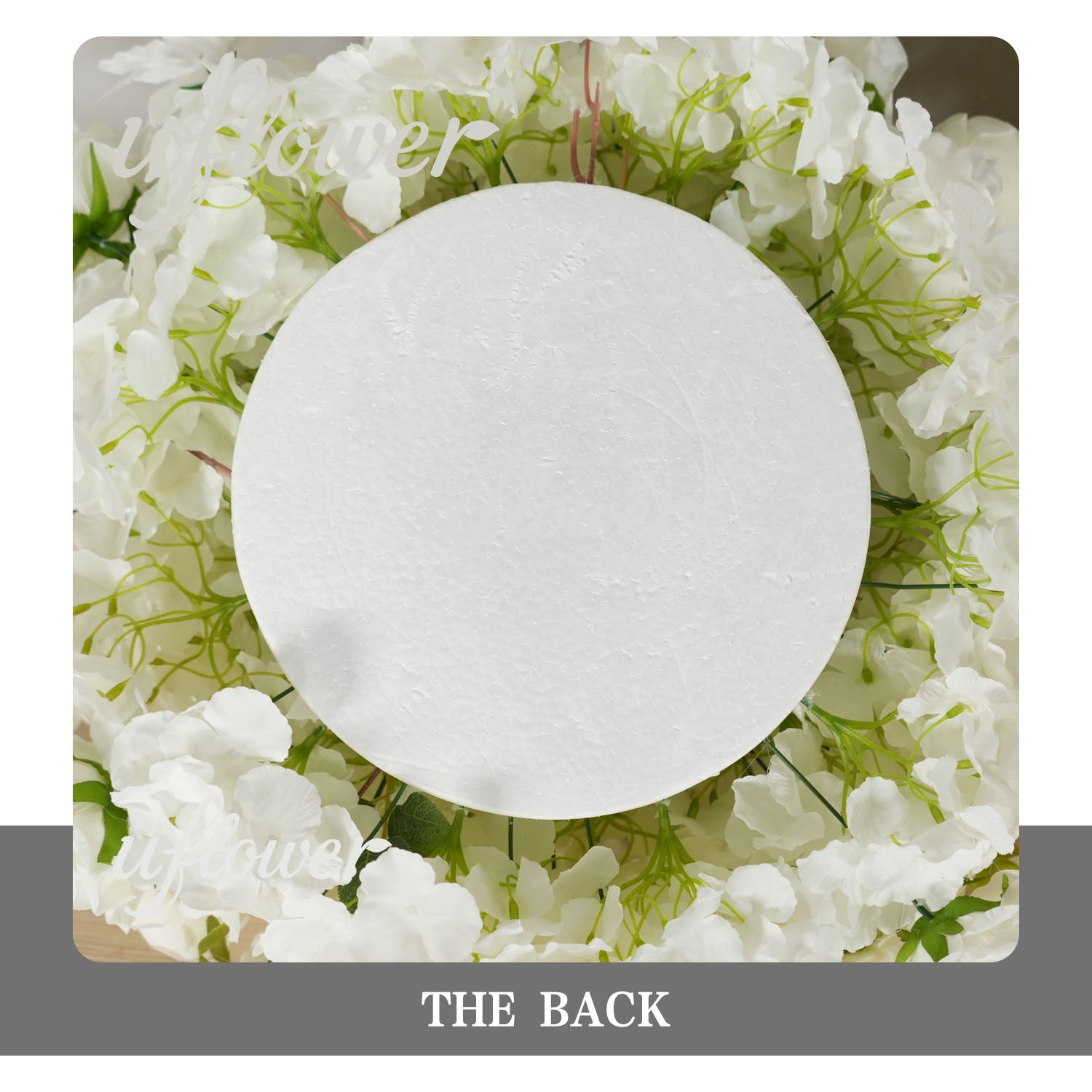 Uflower White Rose Table Runner Sofa Floral Wedding Backdrop Decor